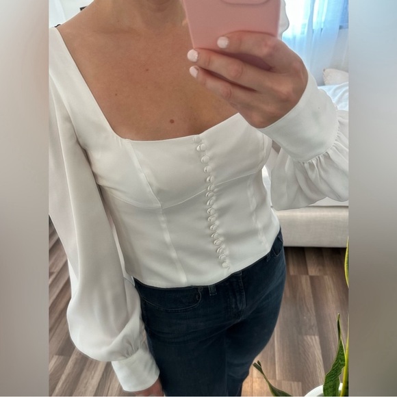 The Kooples Front-Button Sateen Top - Picture 8 of 10